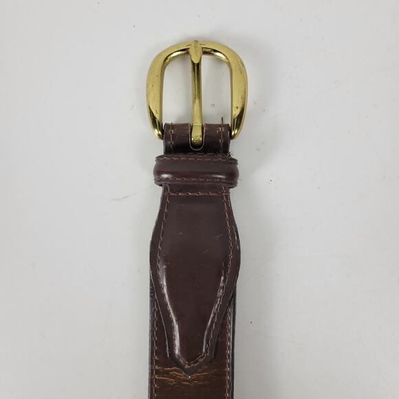 Mens Genuine Leather‎ Belt 34 Brown Basket Weave Braided Solid Brass Buckle - Picture 4 of 15